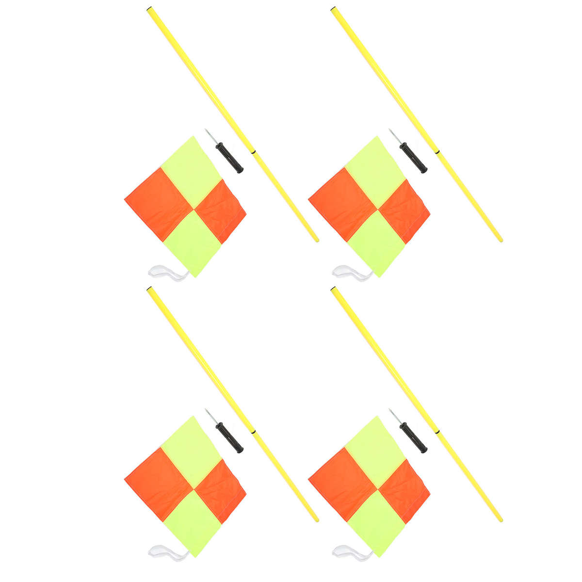 Corner Flags Set For Soccer Field With 4pcs Square Flags 4pcs 2 Section CH