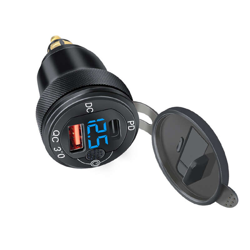 USB Charger Hella DIN Plug Socket Adapter & Voltmeter Fit for BMW Motorcycle 1pc