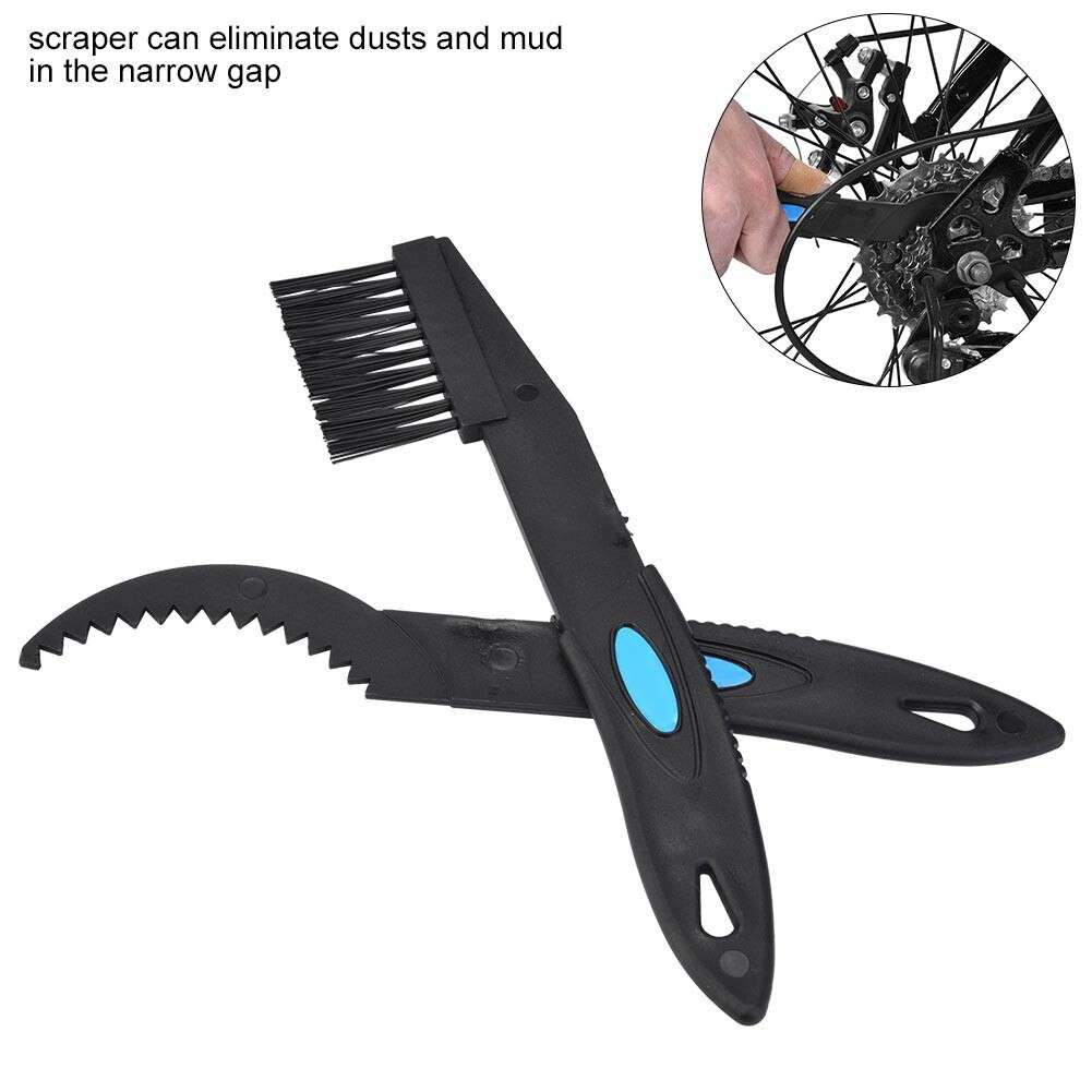 2pcs Bike Brush Scraper Pedal Derailleur Cleaning Tool Bicycle Accessory CW