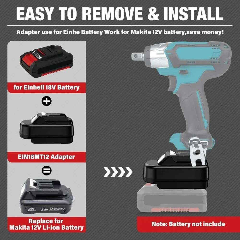 Adapter for Einhell 18V Li-ion Battery Convert to for Makita 12V Power Tools