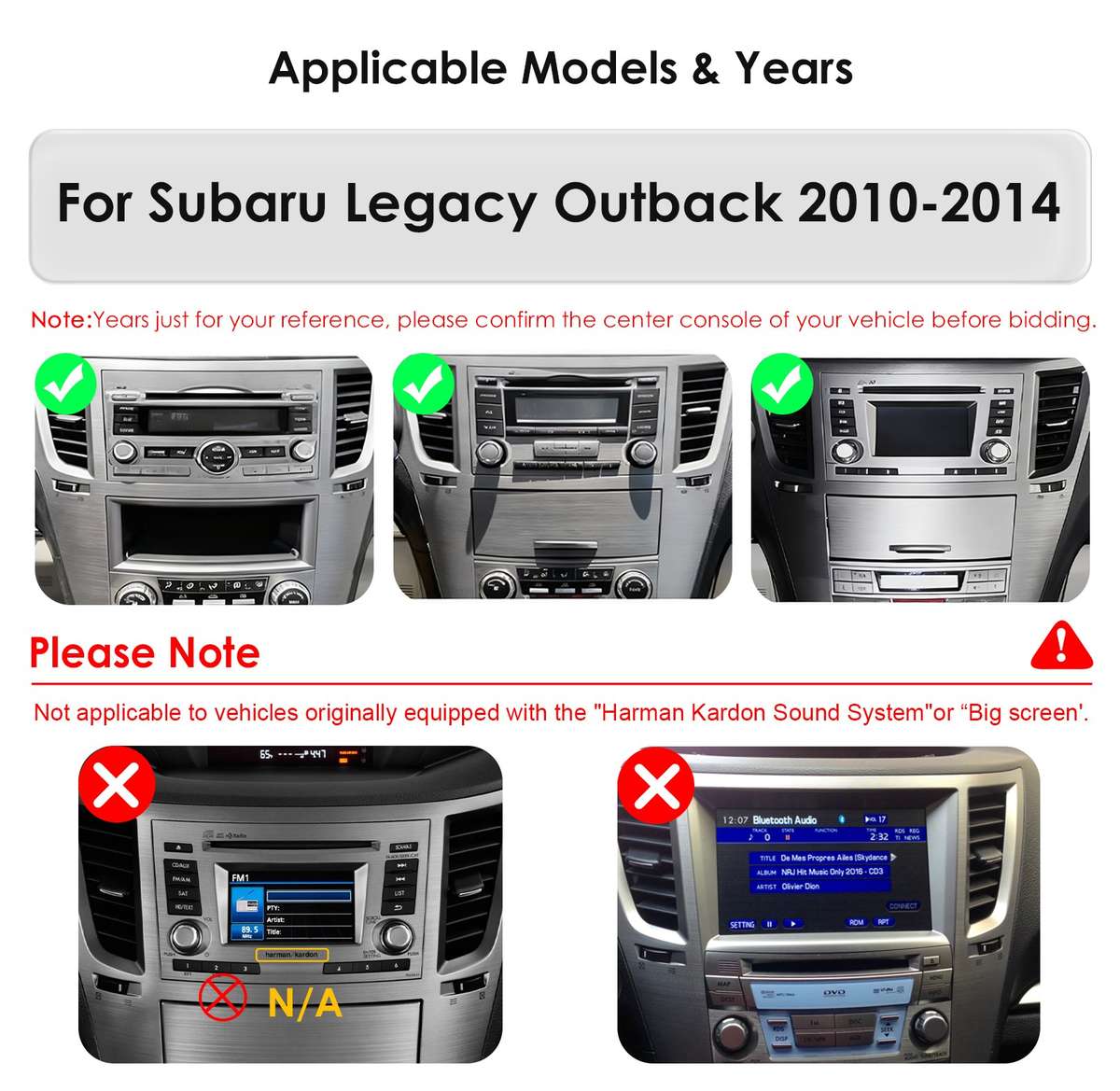 8+128GB Android CarPlay GPS Radio For Subaru Legacy Outback 2010-2014 Stereo DSP