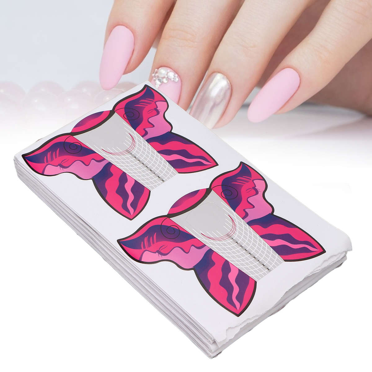 100pcs Nail Form Extension Stickers Self Adhesive Nail Tips Guide Sticker Ma CHW