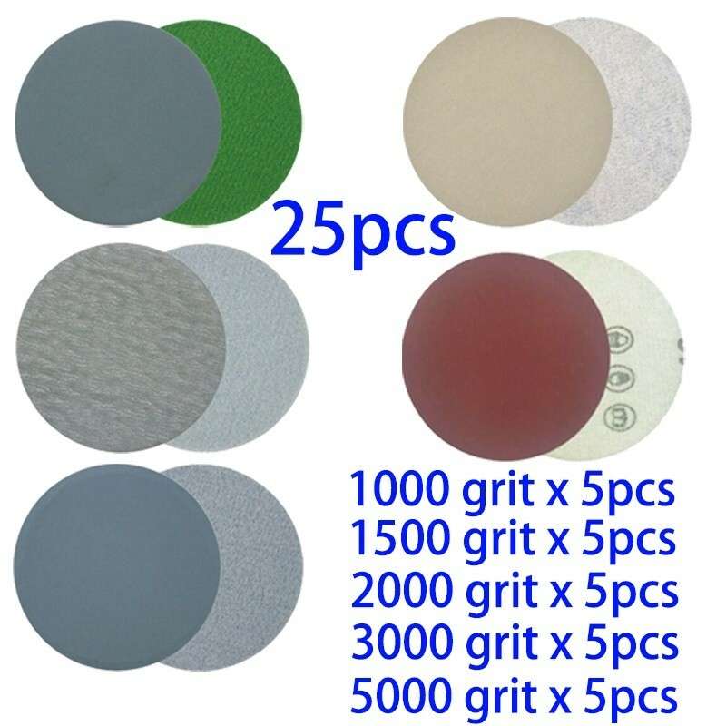 New Sandpaper Attachment 25pcs Wet/Dry 1000 1500 2000 3000 5000 Grit Paper Repla