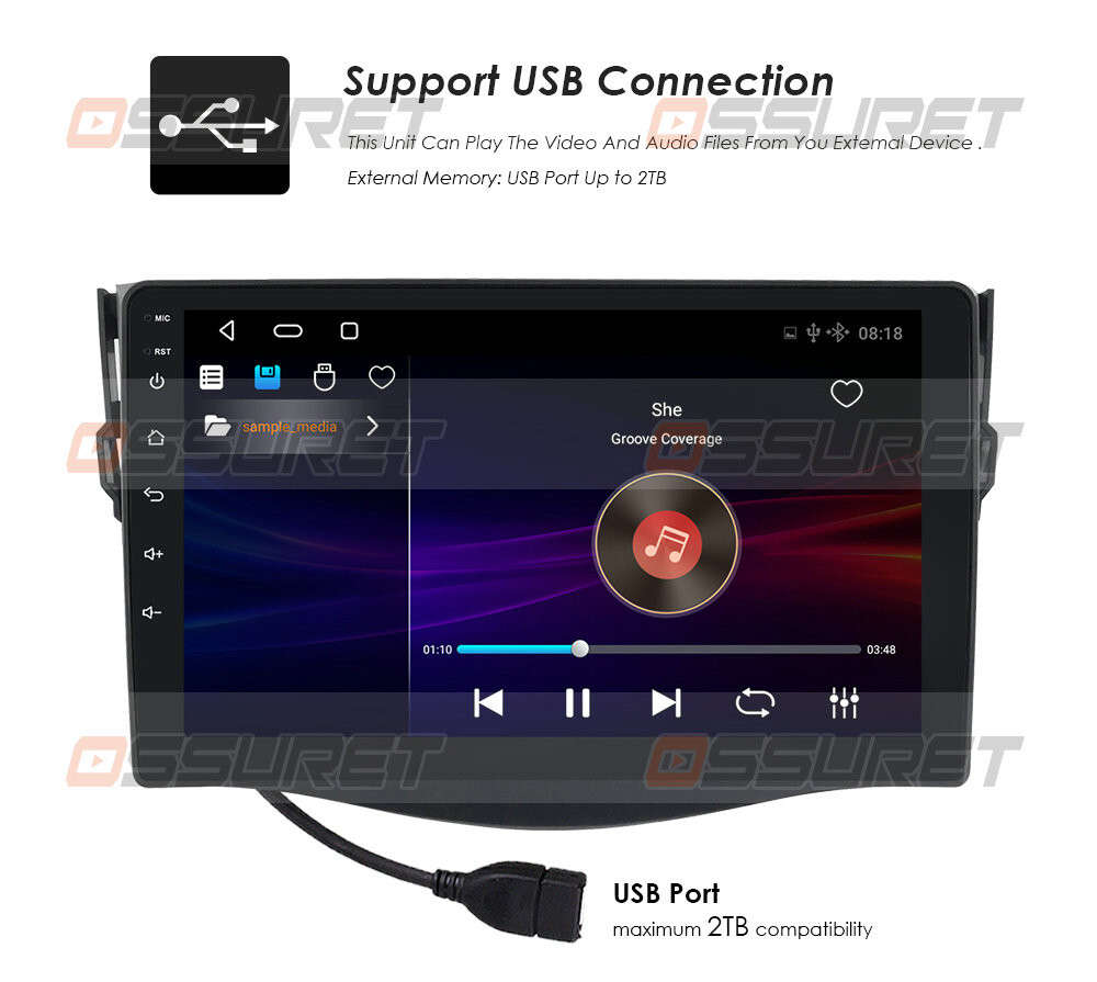 For Toyota RAV4 2007 2008 2009 2010 2011 Android Car Radio CarPlay GPS Bluetooth