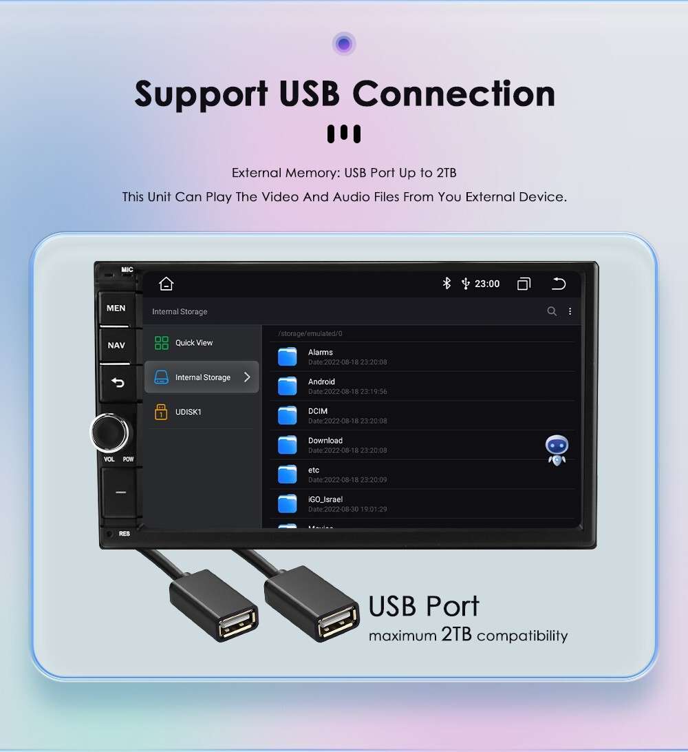 8Core Android 12 7" Double 2DIN Carplay Car Stereo DSP Radio GPS 4+32GB WiFi SWC