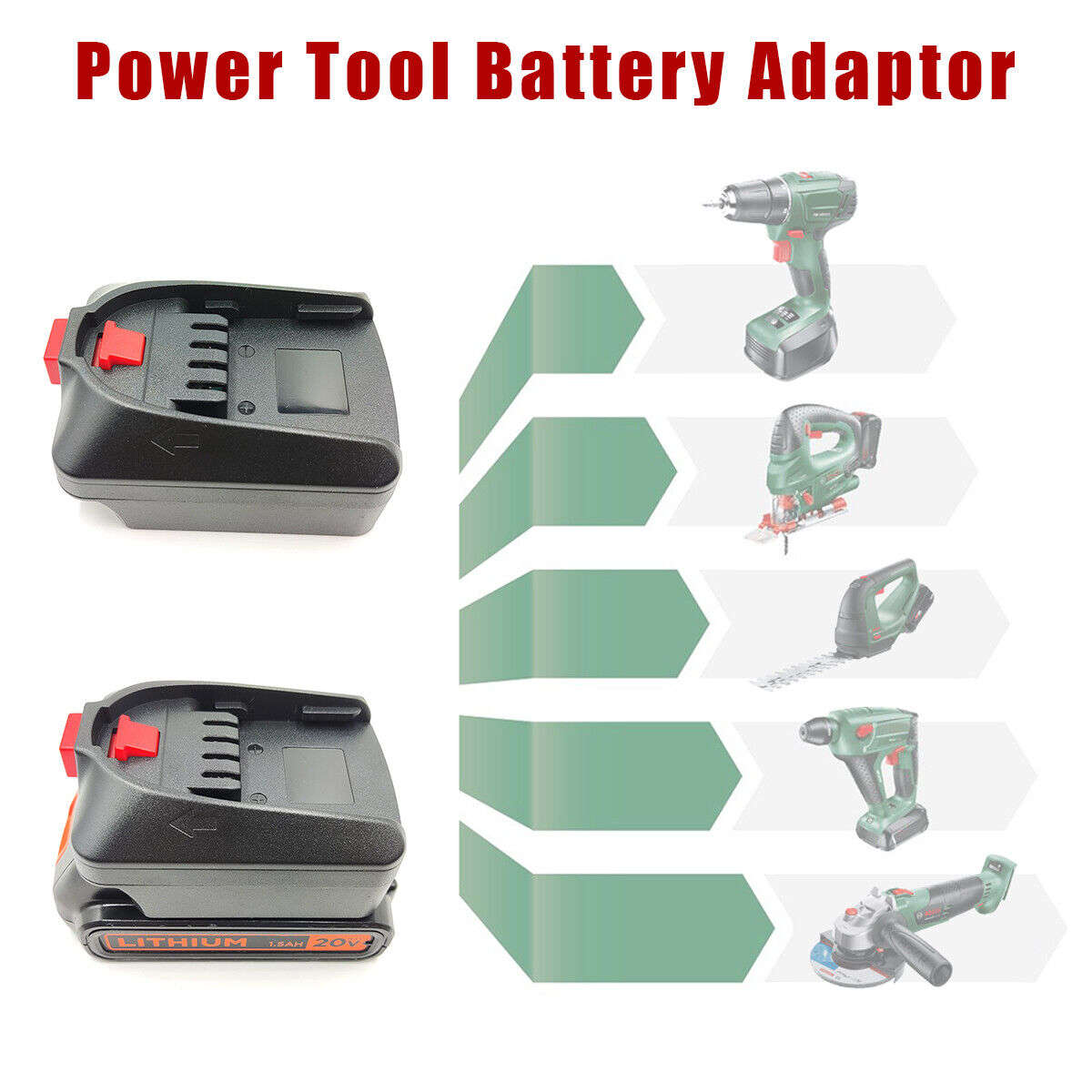 Adapter for Black Decker 20V Li-ion Battery Convert to for Bosch PBA 18V CTool