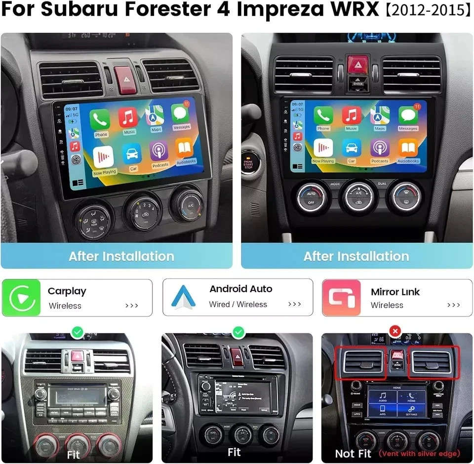 4+64G For Subaru Forester Impreza 2013-2015 CarPlay Android Car Stereo Radio GPS