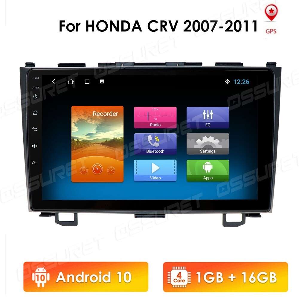 for HONDA CRV 2007-2011 GPS 9" Android 9.1 Car Stereo 2DIN NO DVD Player Radio