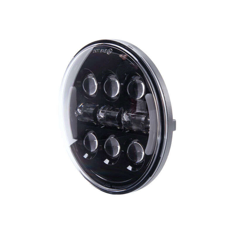 for Harley Sportster XL 883 1200 Dyna Black 5-3/4" 5.75 LED Headlight High Low
