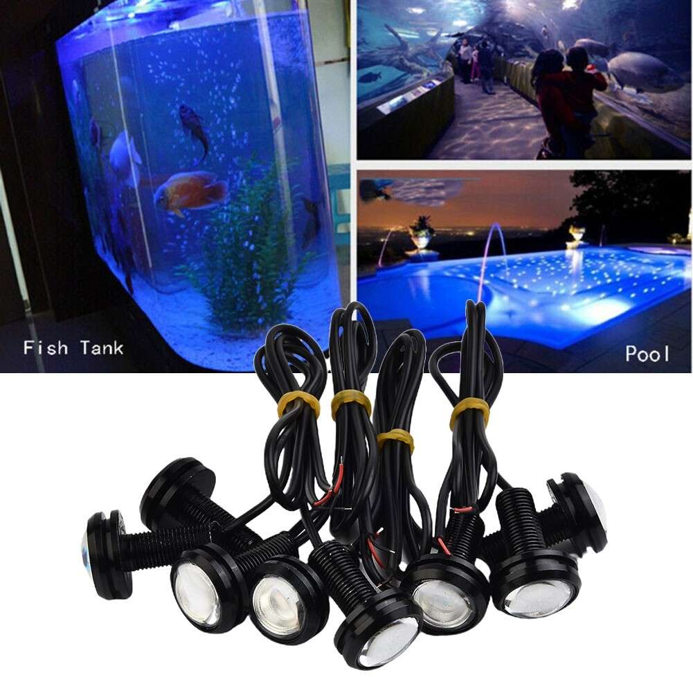 8x LED Boat Light Underwater Troll Swimming Pool Pond Fountain Light 12V DC