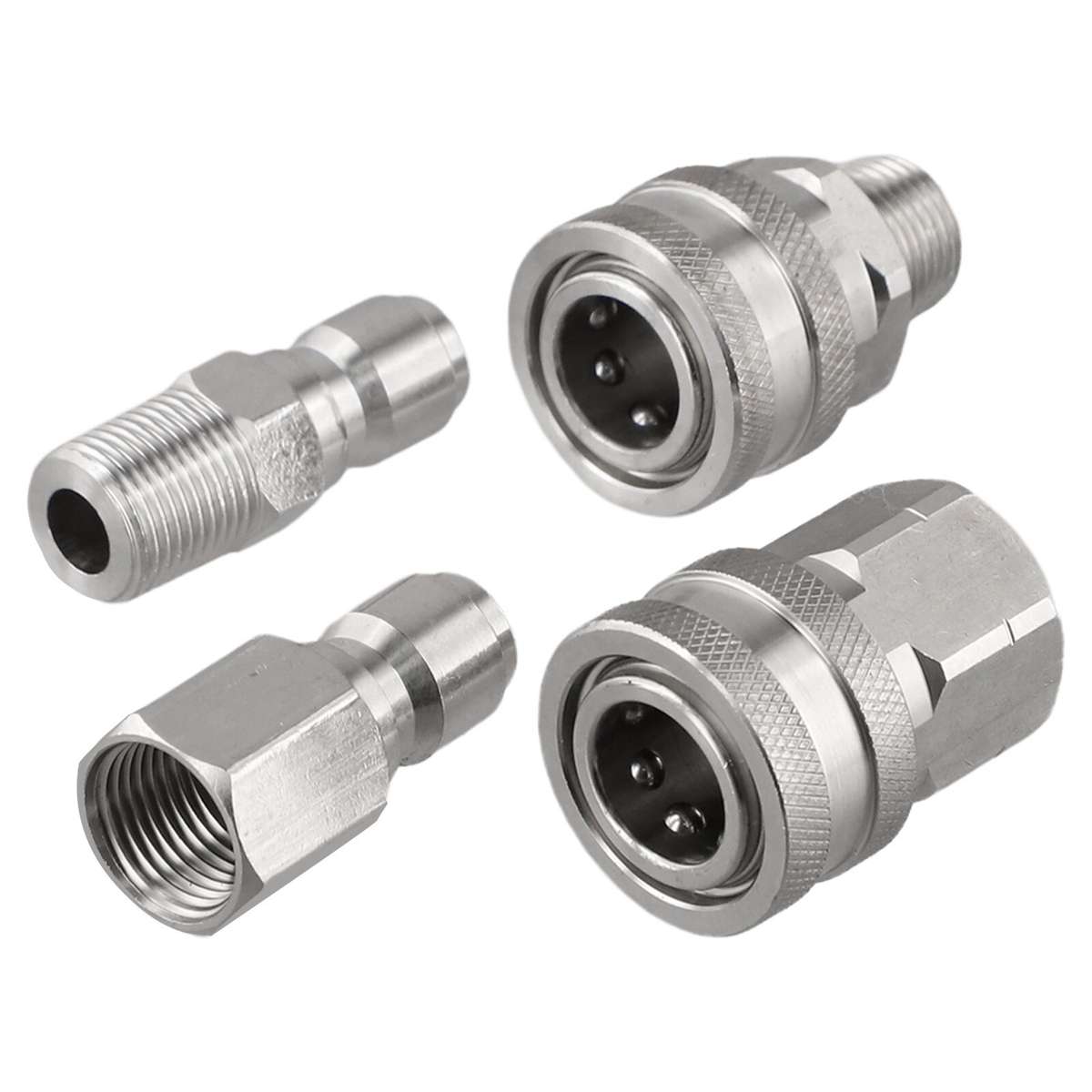 4Pcs NPT 3/8 Inch Pressure Washer Adapter Stainless Steel Quick Connect Fitting