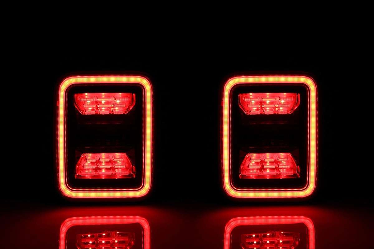 Pair SmokedFor Jeep Gladiator JT 2020-2024 Led Tail Lights w/Running Light