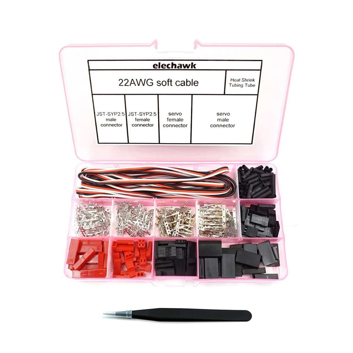 Futaba And JR Compatible Server Connector Kit 40 Sets With Tweezers