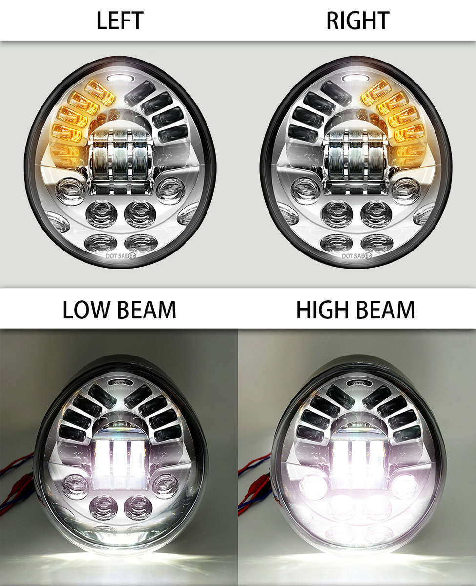 For Harley V Rod VROD VRSCA VRSC VRSCF VRSCB LED Headlight DRL w/ Turn Signal
