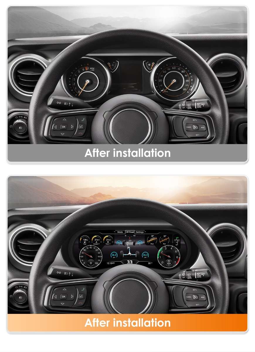 12.3" For Jeep Wrangler 2018-2023 Digital Instrument Cluster Speedometer Board