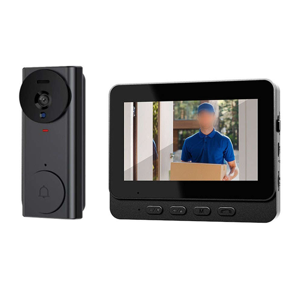 Rechargeable Wireless Video Doorbell With 4.3 Inch Display And Snapshot Feature