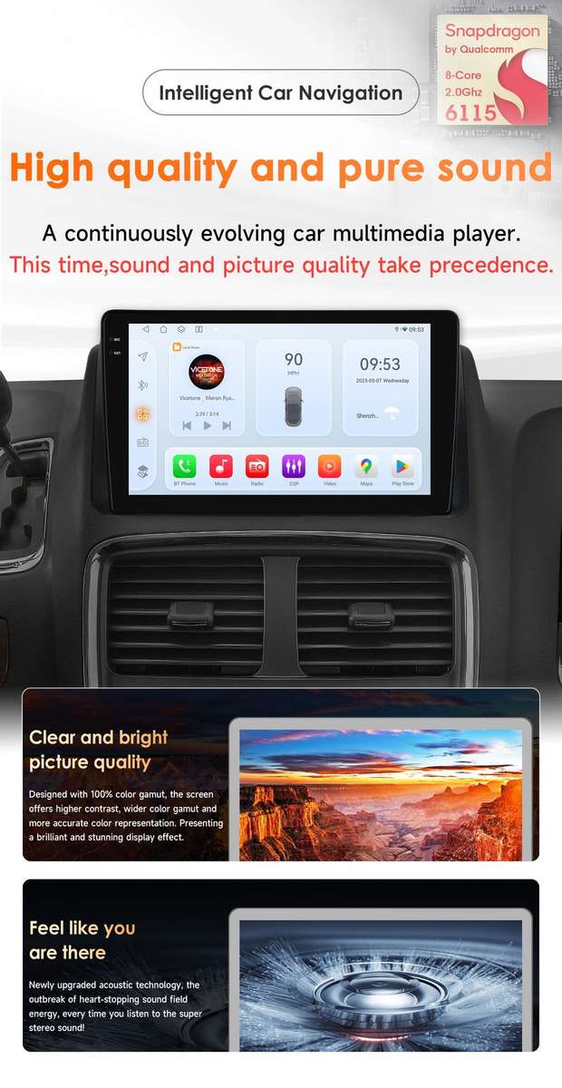 8Core CarPlay Car Stereo GPS For Dodge Grand Caravan 2011-20 DSP Radio Android14