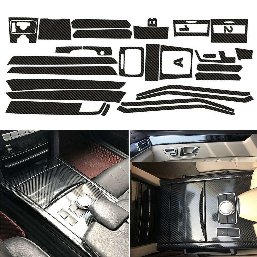 3D-Carbon Fiber Pattern Interior DIY Trim Decals For Mercedes Class,E,W212