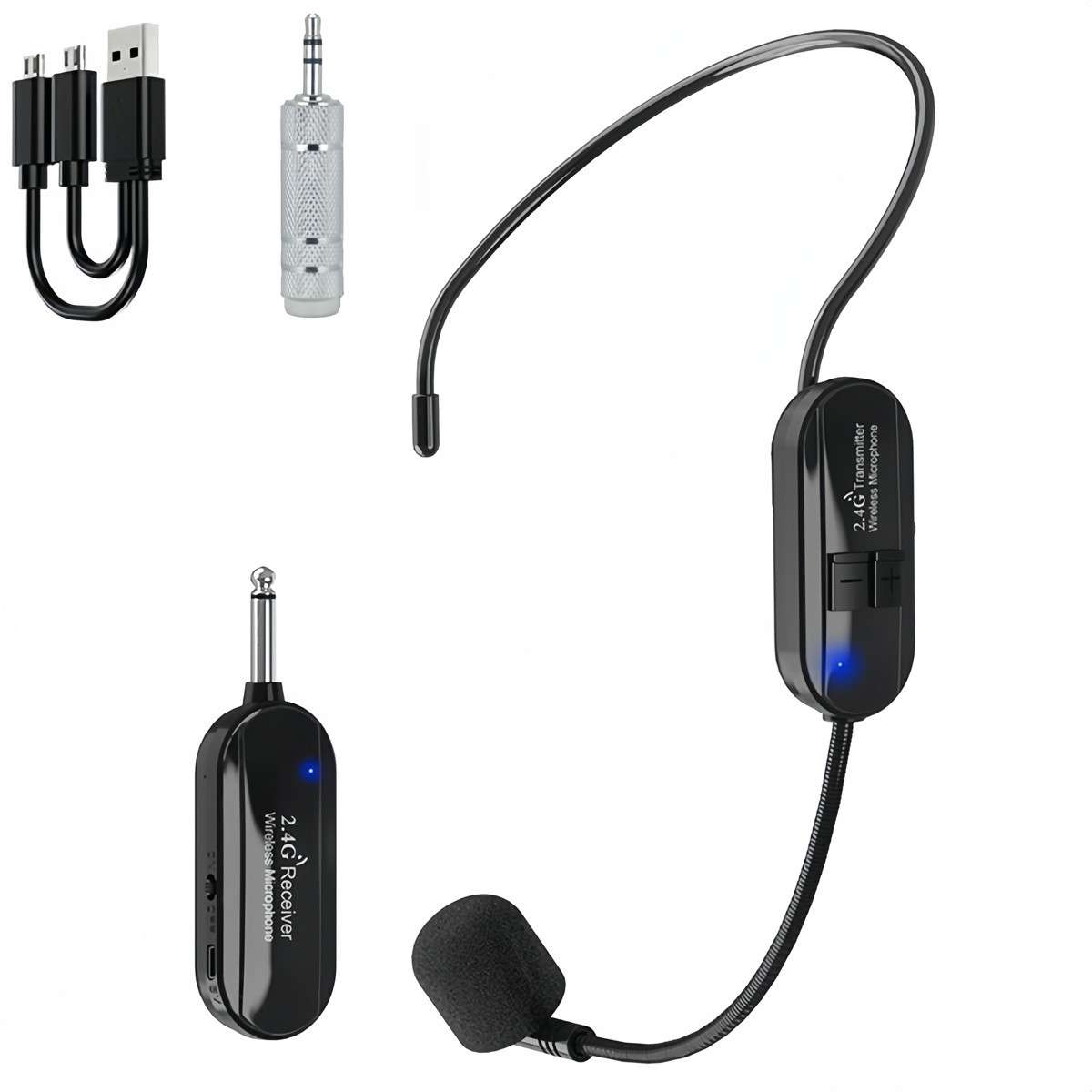2.4G Wireless Microphone Headset 160FT Range Mic System For Teach Outdoor-Speech