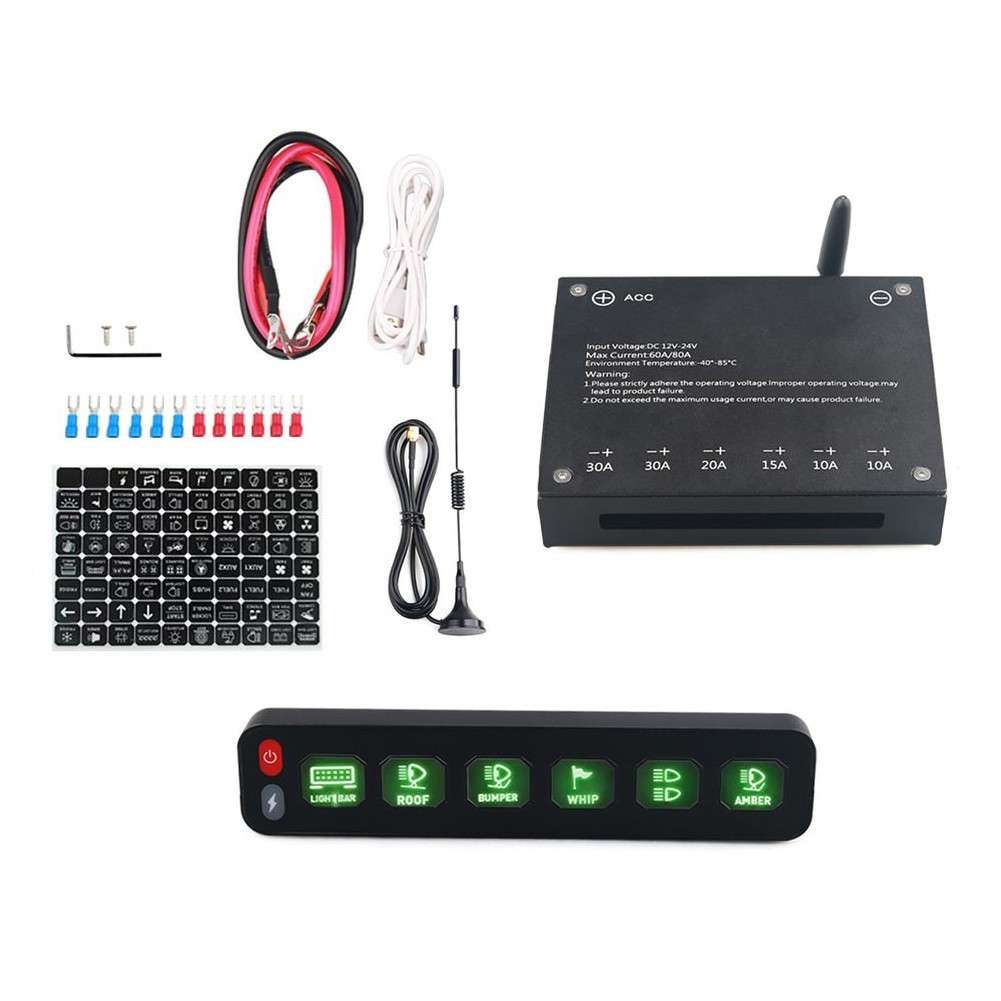 6-way Control Panel Wireless Touch Multi-function Electronic Relay RGB Flashing