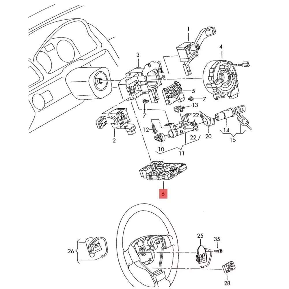 Steering Wheel Module 1K0953549CH For Golf 6 For MK6 For Caddy