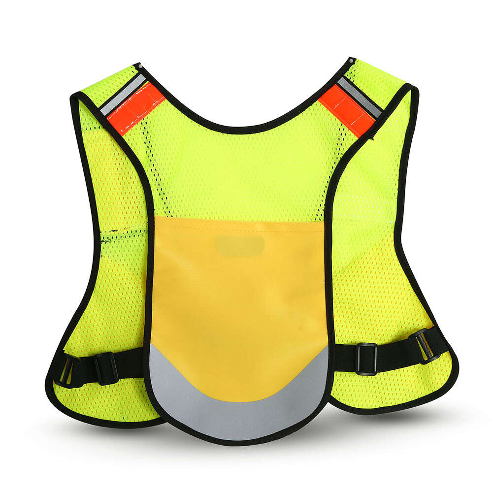 (Yellow)Night Sporting Reflective Cycling Running Vest Hiking Jacket CH