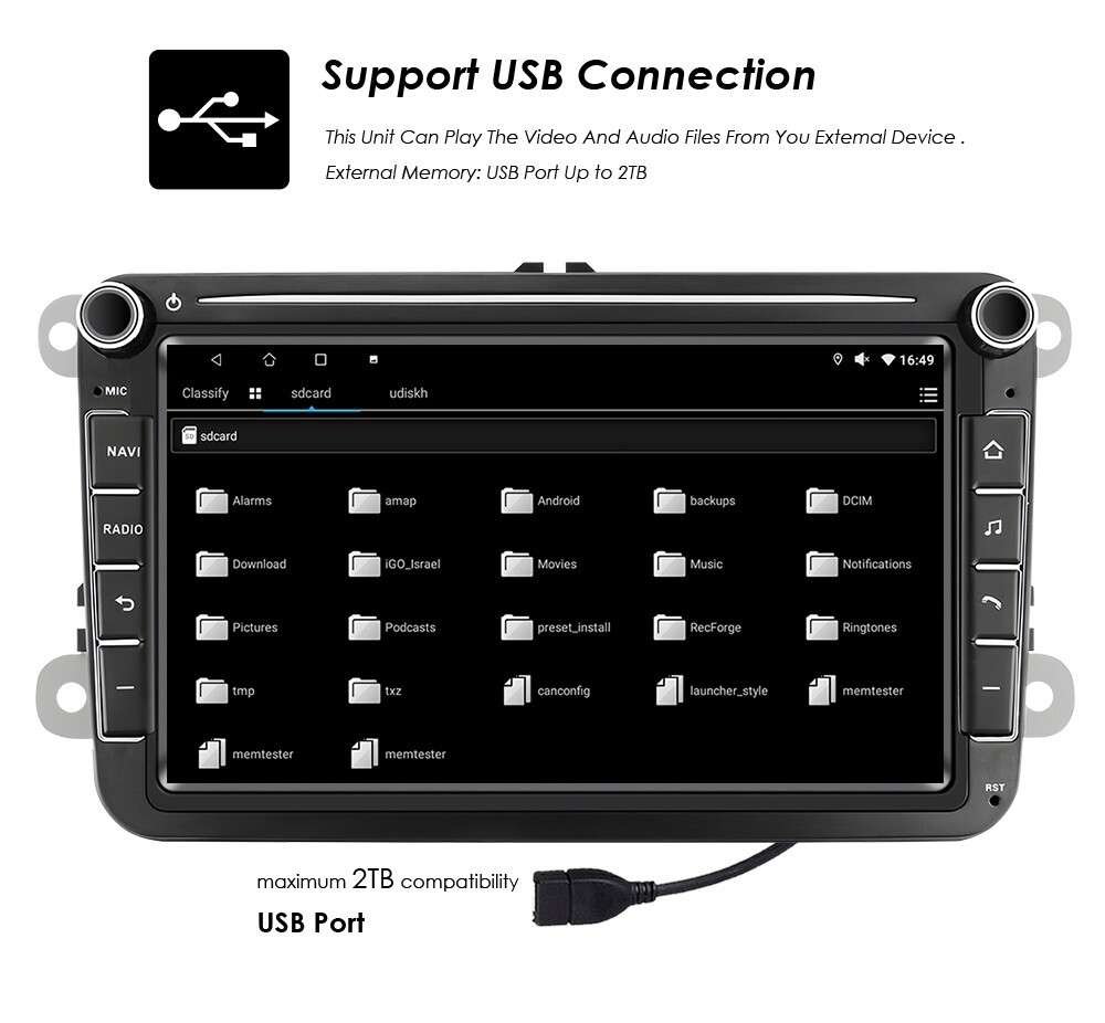 32GB For VW Golf MK5 6 Jetta Polo Apple Carplay Android 13 Car Radio GPS +Camera