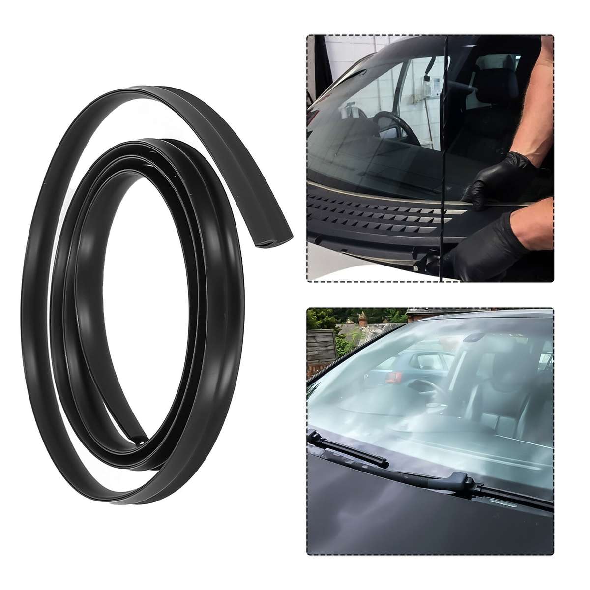1.8M 0.70inch Rubber Seal Strip Trim For Car Front Windshield Plastic Panel-Hood