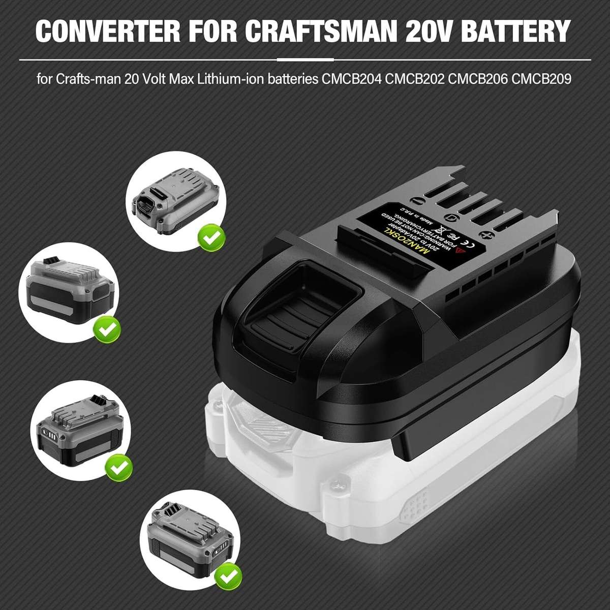 Adapter for Craftsman 20V Battery Converter to for SKIL 20V Power Tools Drill