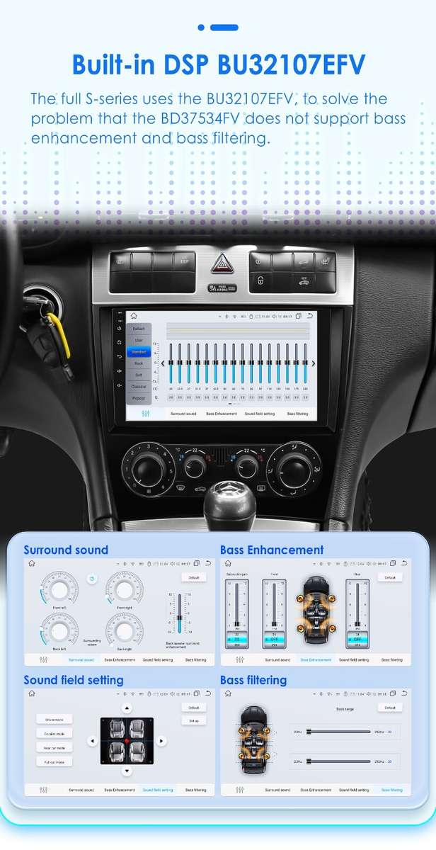 9"For Mercedes-Benz C-Class W203 C230 8Core Android 13 Car GPS Radio CarPlay DSP