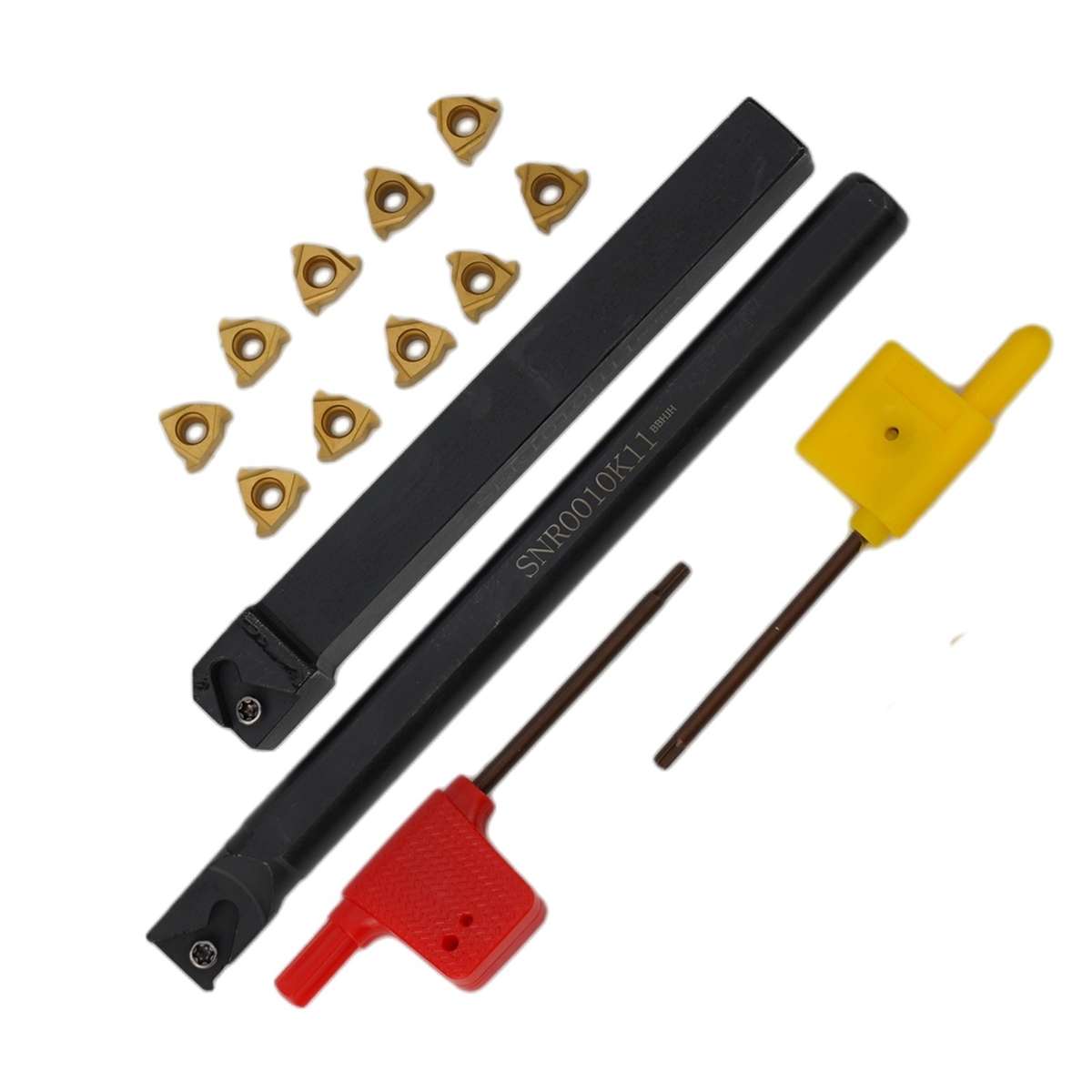 Lathe Threading Tool External Internal Holder W/ Inserts Wrench Set 11ER-AG60