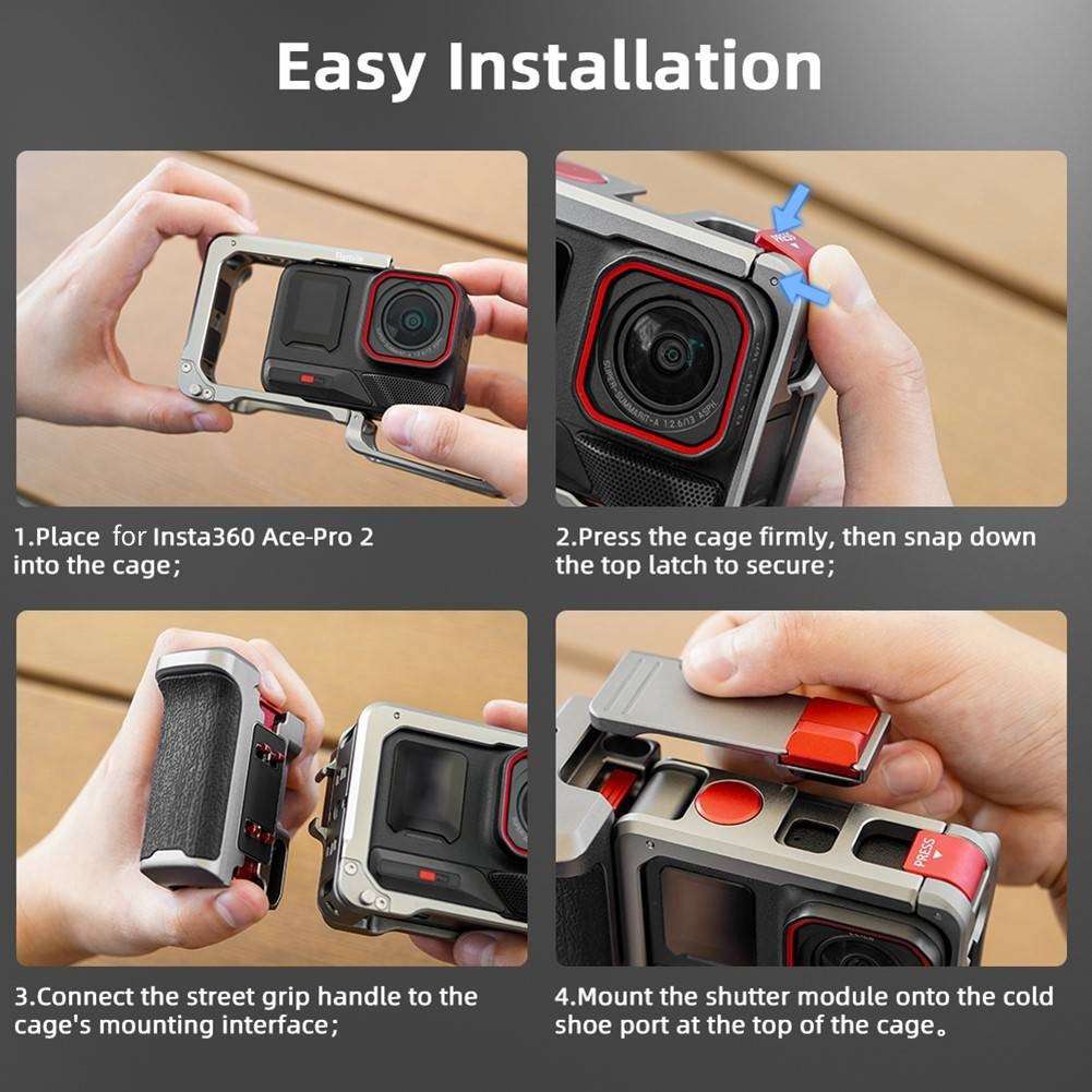 For Insta360 AcePro/2 Street Photography Handle: Portable Non-Slip Grip