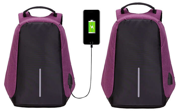 Unisex Anti-Theft Backpack USB Charging Port Laptop Travel Bag Rucksack School