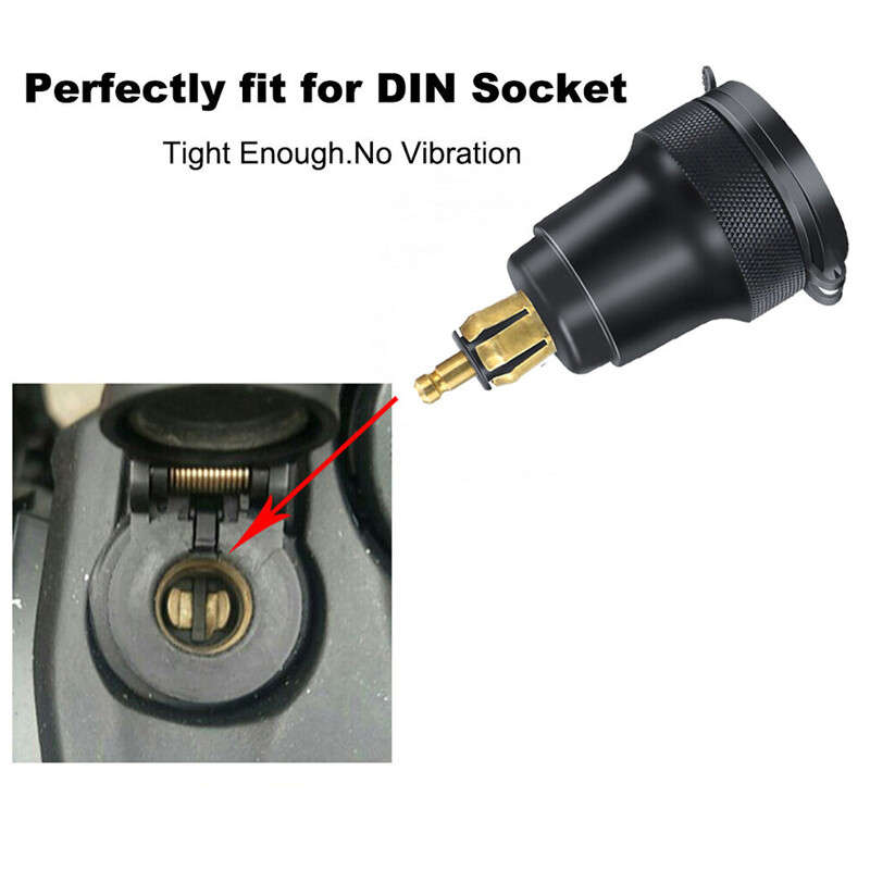 USB Charger Hella DIN Plug Socket Adapter & Voltmeter Fit for BMW Motorcycle 1pc