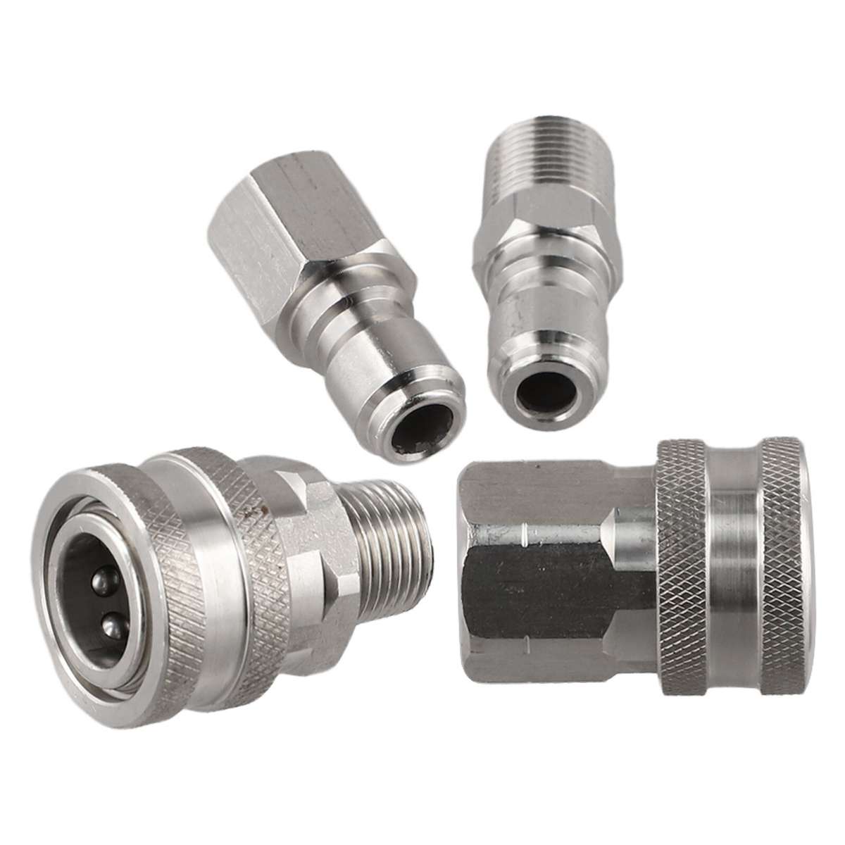 4Pcs NPT 3/8 Inch Pressure Washer Adapter Stainless Steel Quick Connect Fitting