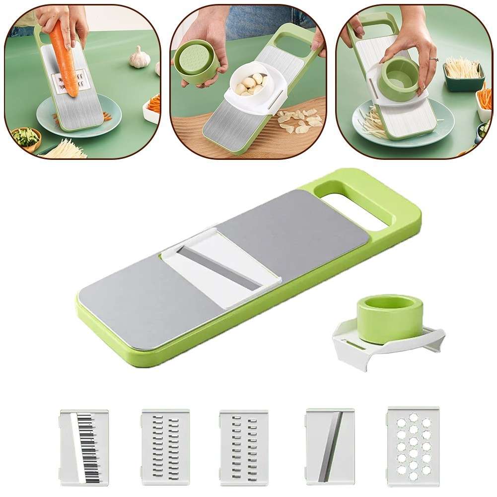 5 In 1 Vegetable Cutter Manual Kitchen Vegetable Slicer Graters Stainless Steel