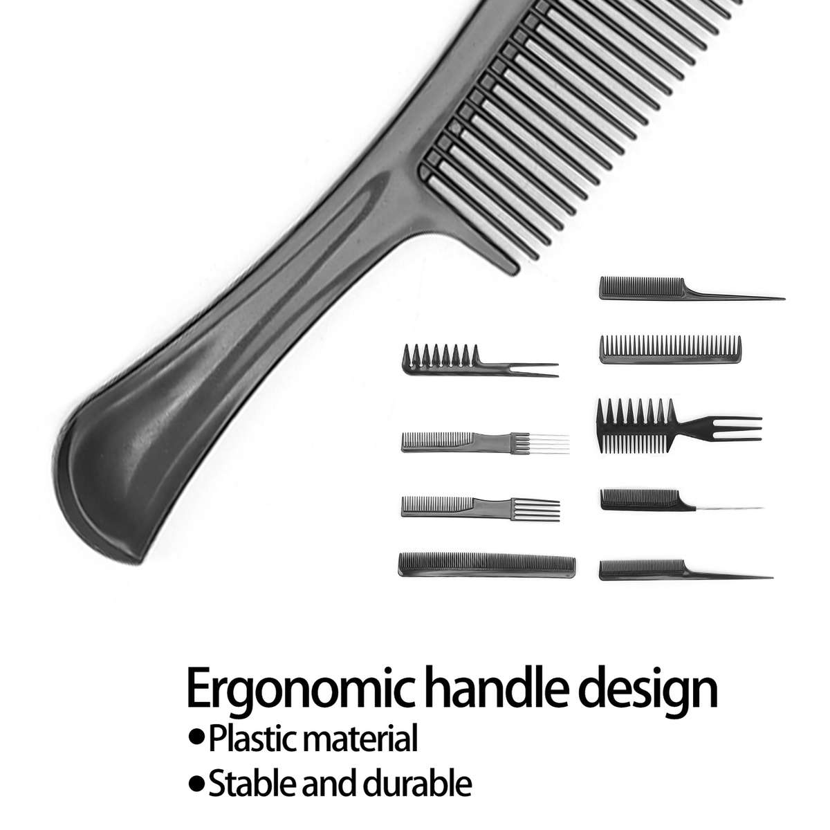 10pcs Professional Hair Styling Comb Set Salon Hairdressing Combs Set Barber CHW