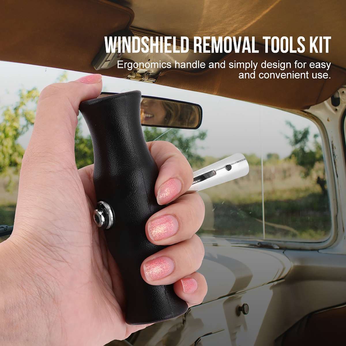 Car Windshield Removal Tools Kit Windscreen Window Glass Cutting Wire W/ Handle