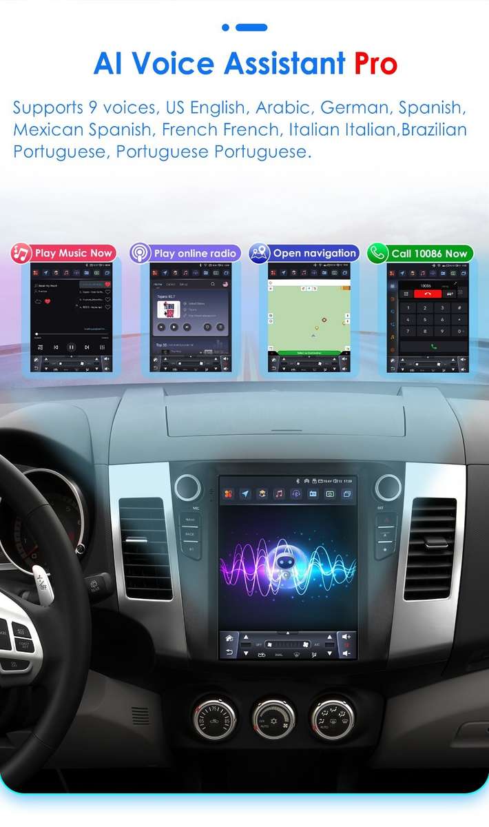 9.7" Android 13 Car Stereo for Mitsubishi Outlander 2005-2012 GPS Navi RDS WiFi