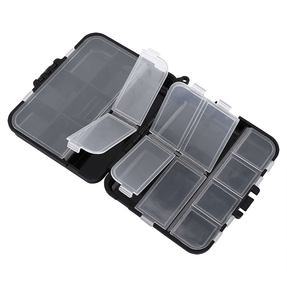 Black 26 Individual Compartments Portable Fishing Baits Plastic Sto CH