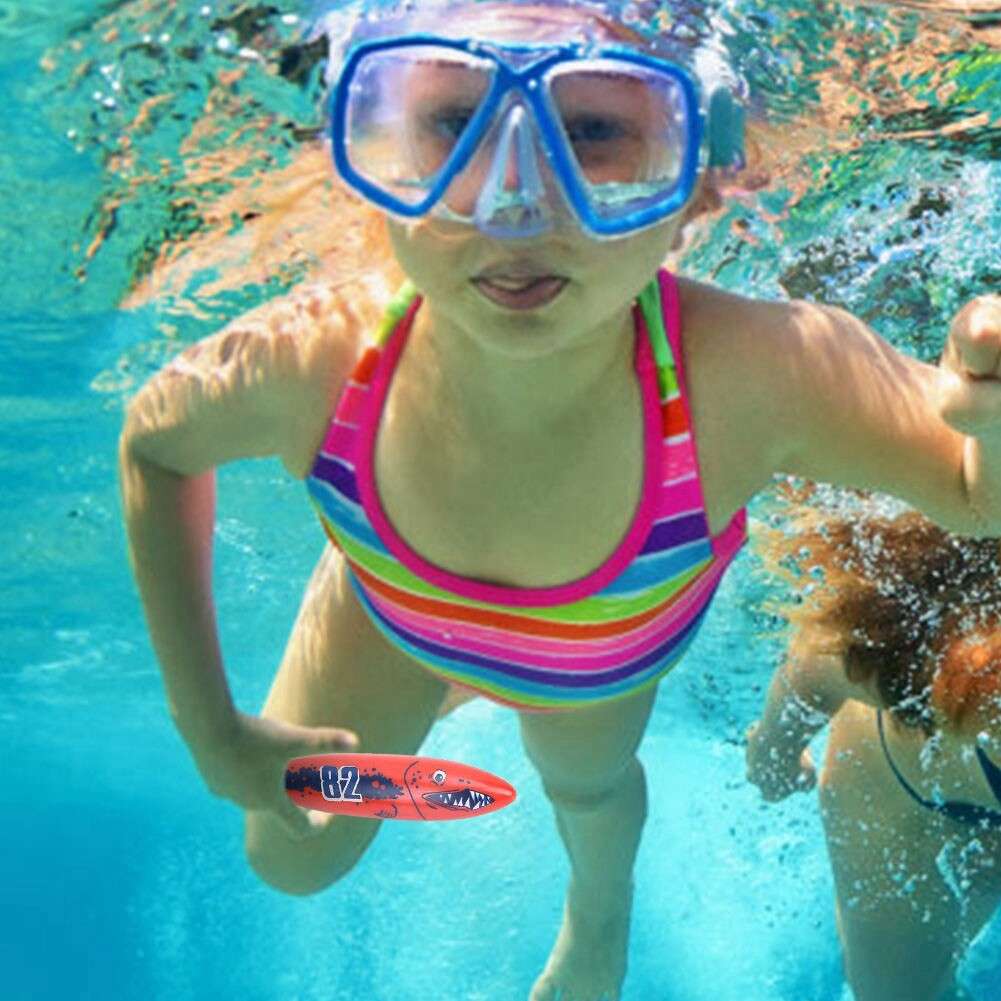 4 Pcs Underwater Torpedo Throwing Swimming Diving Game Summer Toy~ CW