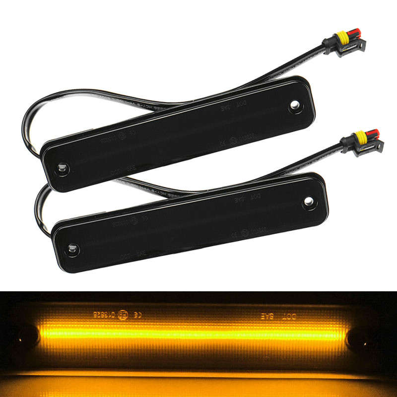 2pcs Smoked LED Front Side Marker Light fit for Hummer H2 2003-2009