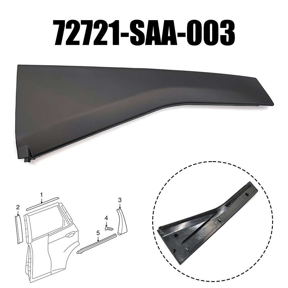 Black Right Rear Door Pillar Garnish For Honda For Fit 2007-2008 72721-SAA-003