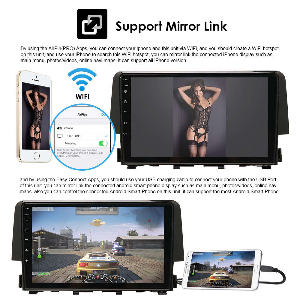 9" For Honda Civic 2016-2021 Apple CarPlay Android Auto Android 11 Car Radio