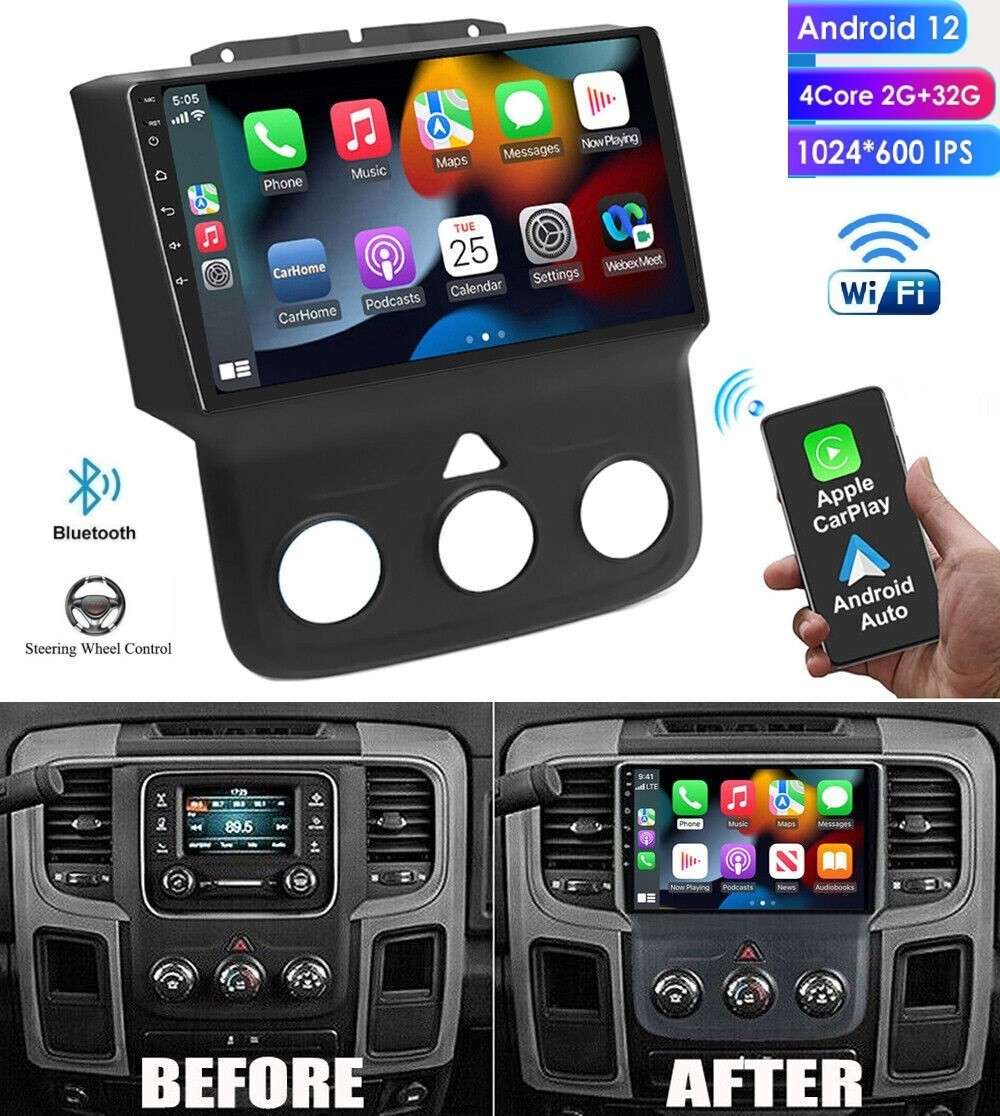 Car Stereo GPS For Dodge Ram 1500 2500 3500 2013-2018 Android 13.0 Radio Carplay