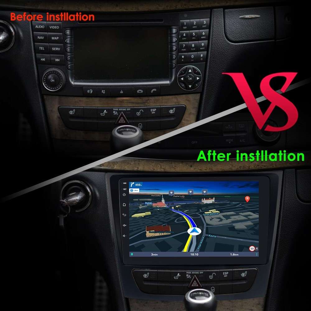 Android 13 Carplay Stereo Radio For Mercedes Benz CLS E-Class W211 GPS Navi WiFi