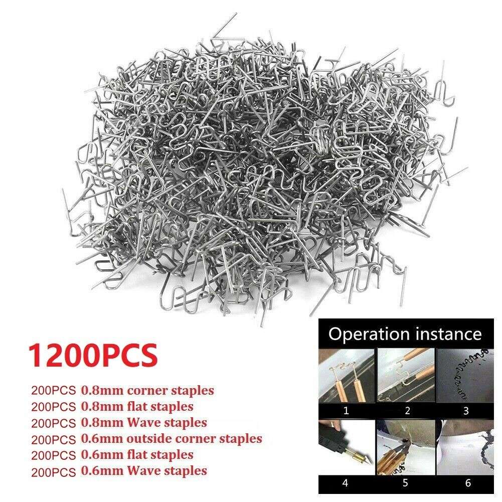 1200PCS 0.6/0.8mm Hot Stapler Staples For Plastic Welder/Car Bumper Repair Kit