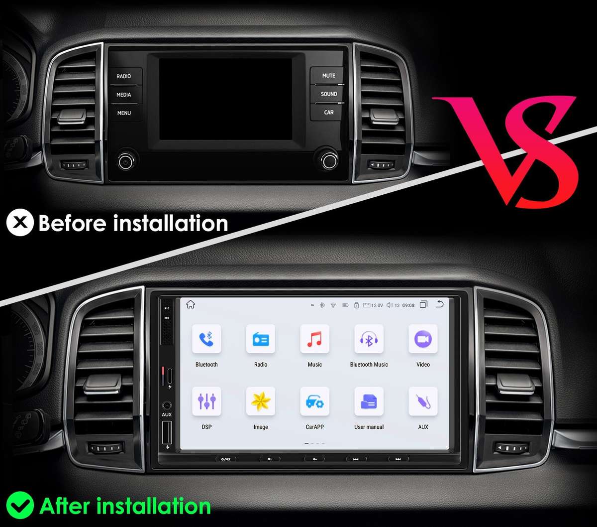7" Car Stereo Radio WiFi Double 2DIN MP5 Bluetooth Touch Screen RDS CarPlay +Cam