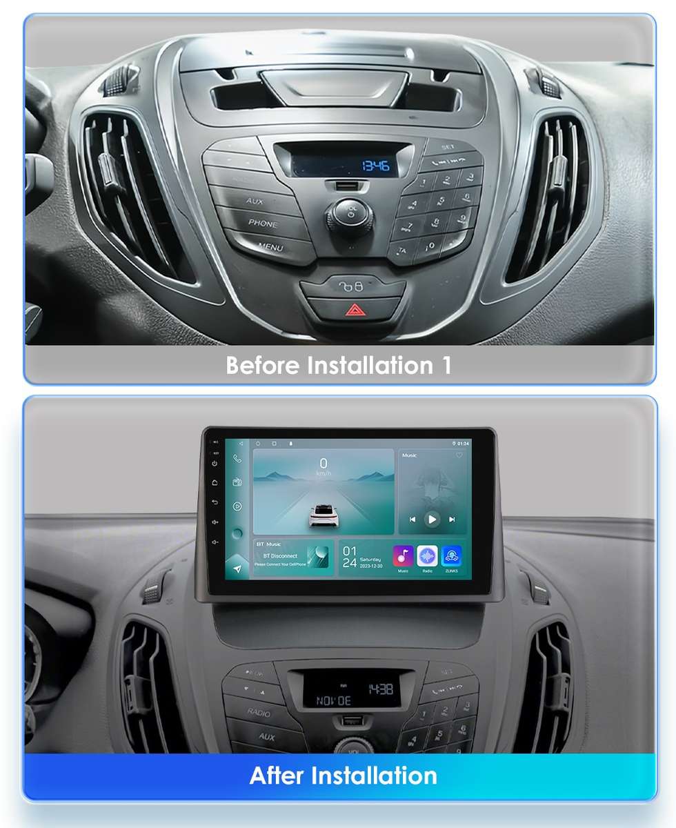 For Ford Transit Tourneo 2013-21 Apple Carplay 9"Android 14 Car Stereo Radio GPS