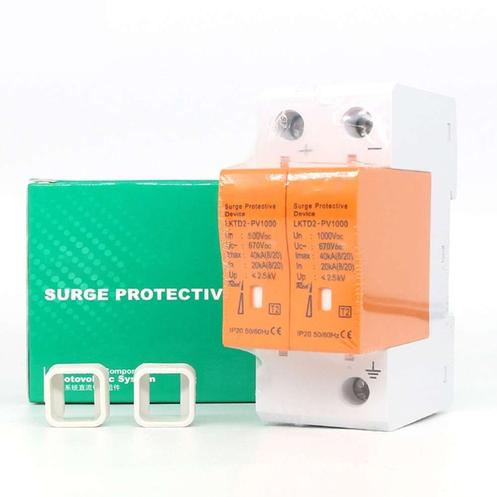 Effective Surge Protector For Solar Panels 2P DC500V 40KA DIN Rail Installation